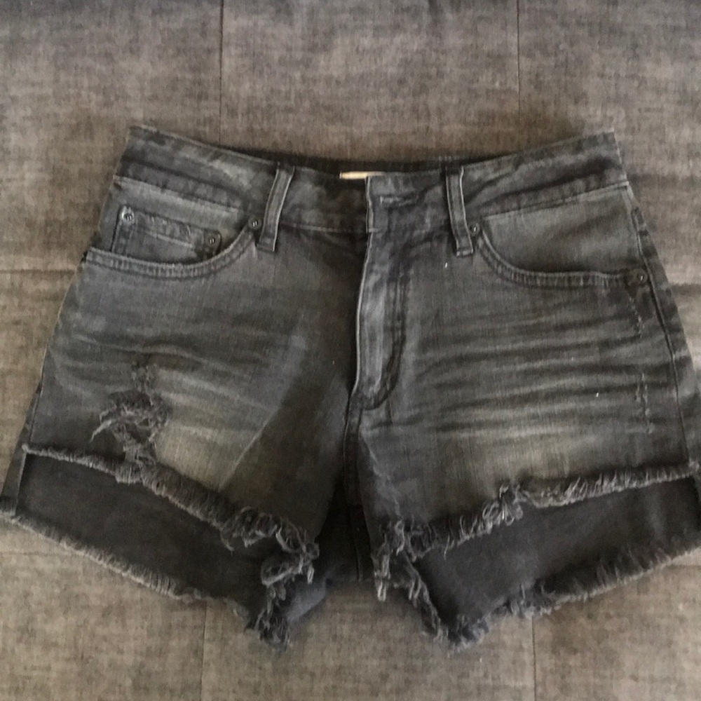 Black cutoff jean shorts